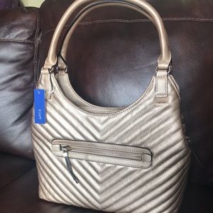 Brand New with Tags, Apt 9 shoulder bag. Champagne gold color!